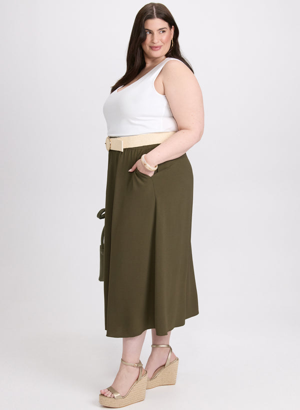 Laura Drawstring Crinkled Maxi Skirt
