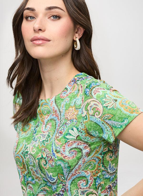 Laura Drawstring Detail Paisley T-Shirt