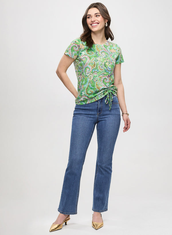 Laura Drawstring Detail Paisley T-Shirt
