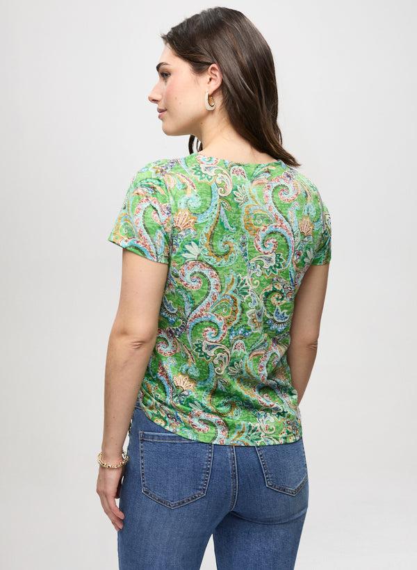 Laura Drawstring Detail Paisley T-Shirt