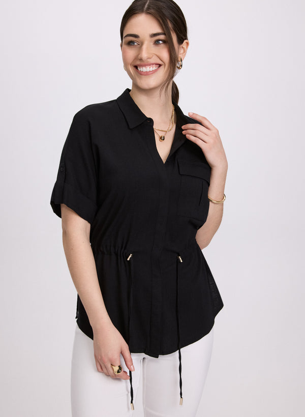 laura Drawstring Waist Blouse
