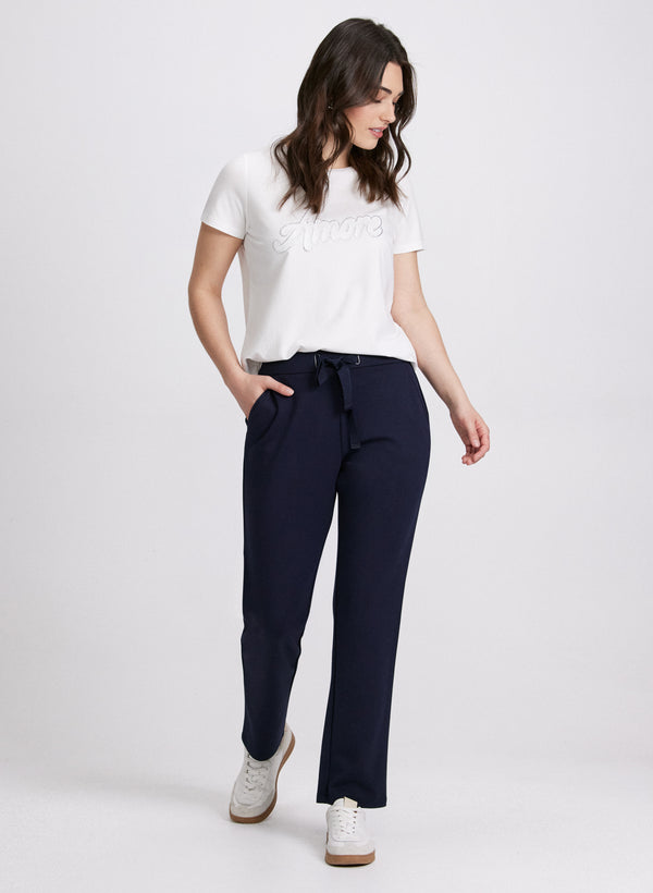 Laura Drawstring Waist Pull-On Pants