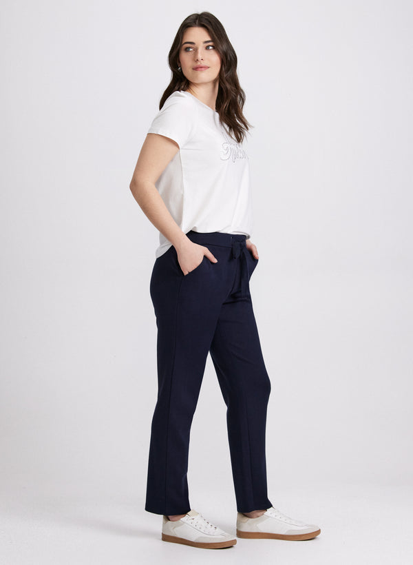 Laura Drawstring Waist Pull-On Pants