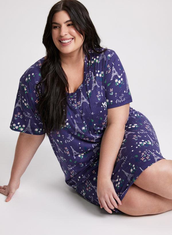 Laura Eiffel Tower Print Nightgown