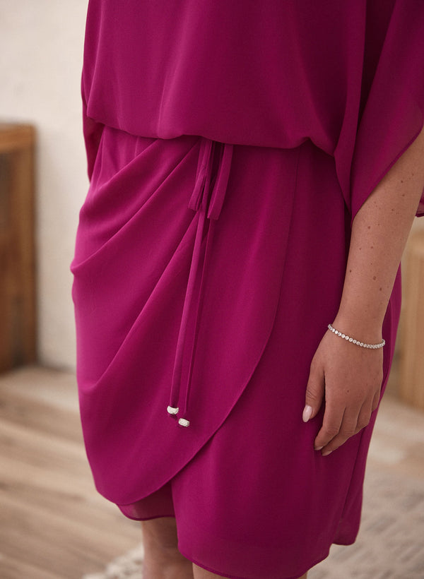 Laura Elbow Sleeve Chiffon Dress