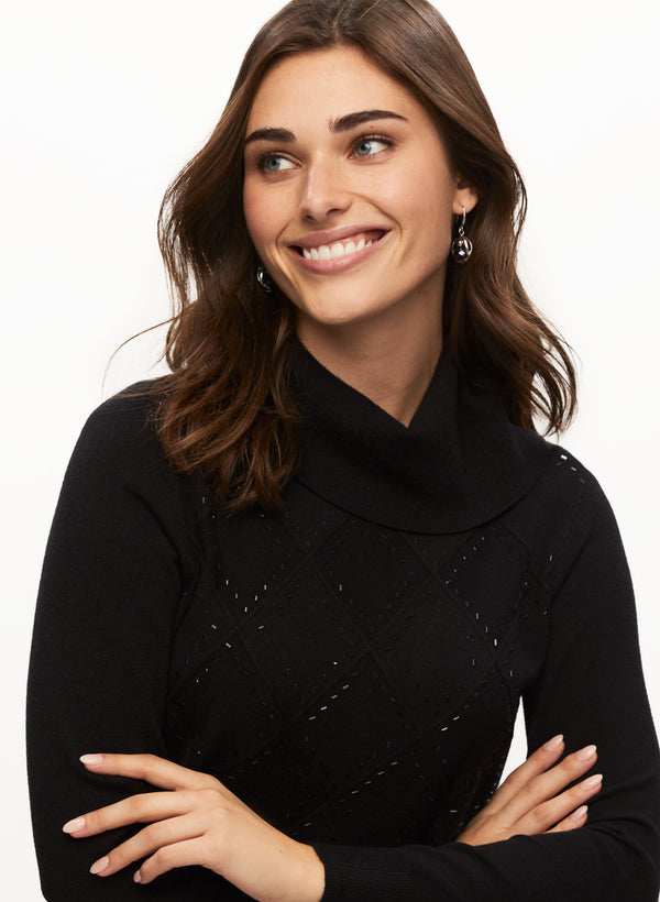 Laura Embellished Argyle Knit Sweater