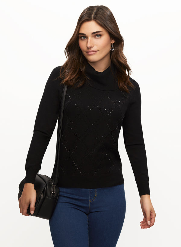 laura Embellished Argyle Knit Sweater