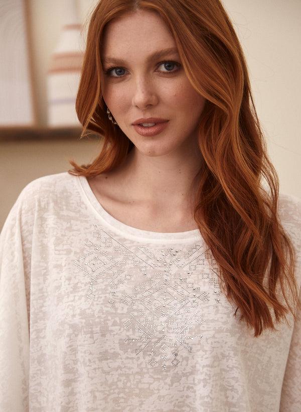 laura Embellished Burnout Tee