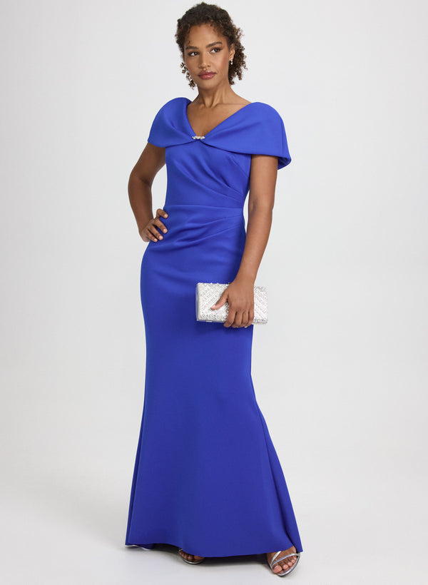 laura Embellished Capelet Sleeve Dress