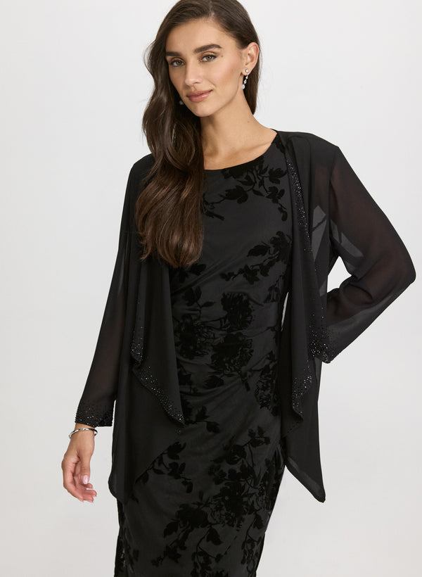 laura Embellished Chiffon Cardigan