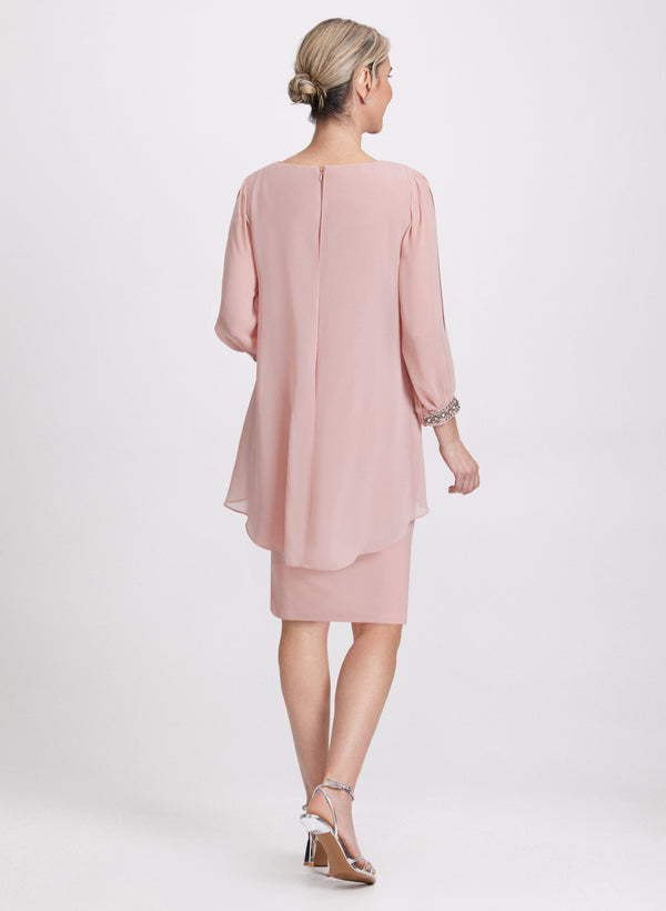 Laura Embellished Chiffon Overlay Dress