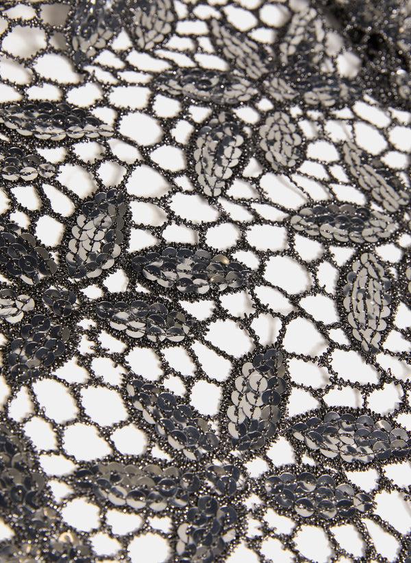 Laura Embellished Floral Open-Work Wrap