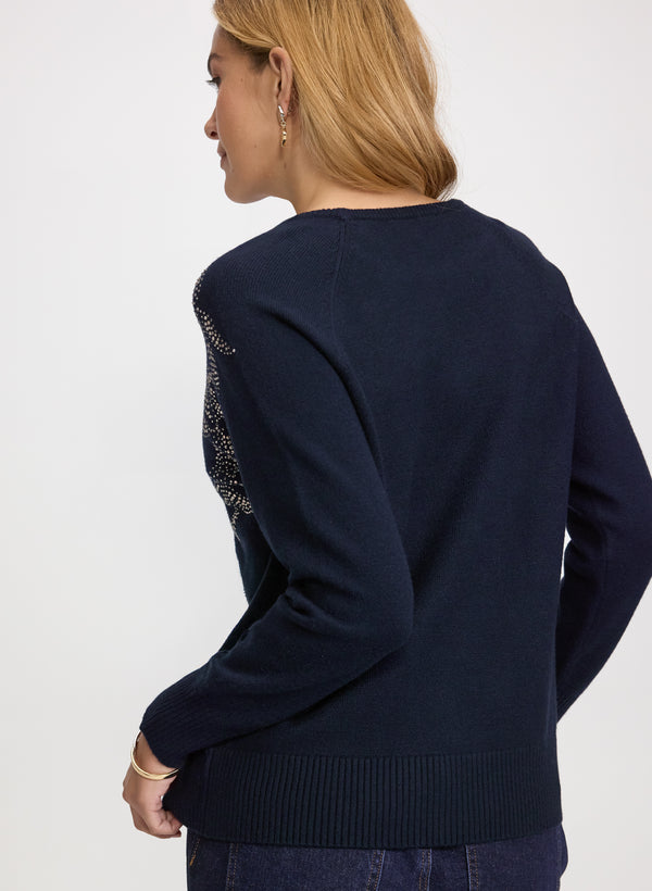 Laura Embellished Floral Sweater