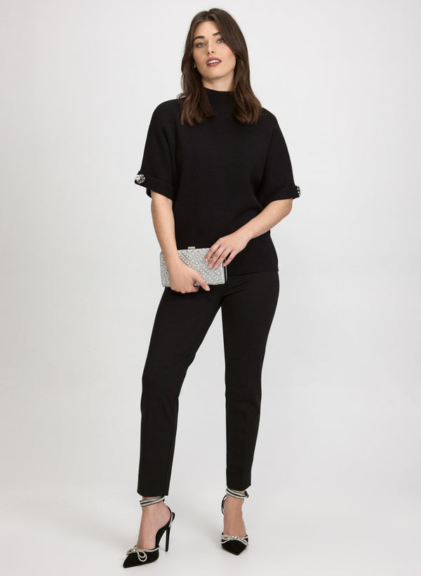 Laura Embellished Funnel Neck Sweater