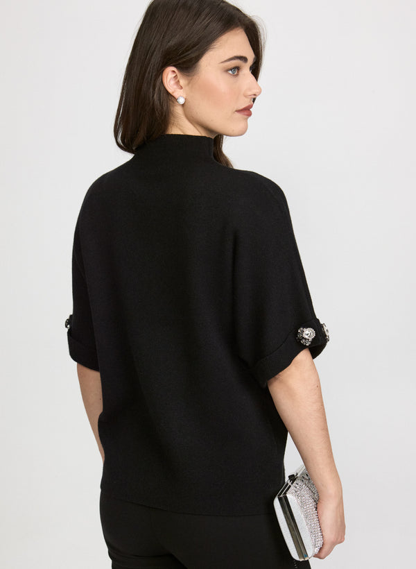 Laura Embellished Funnel Neck Sweater