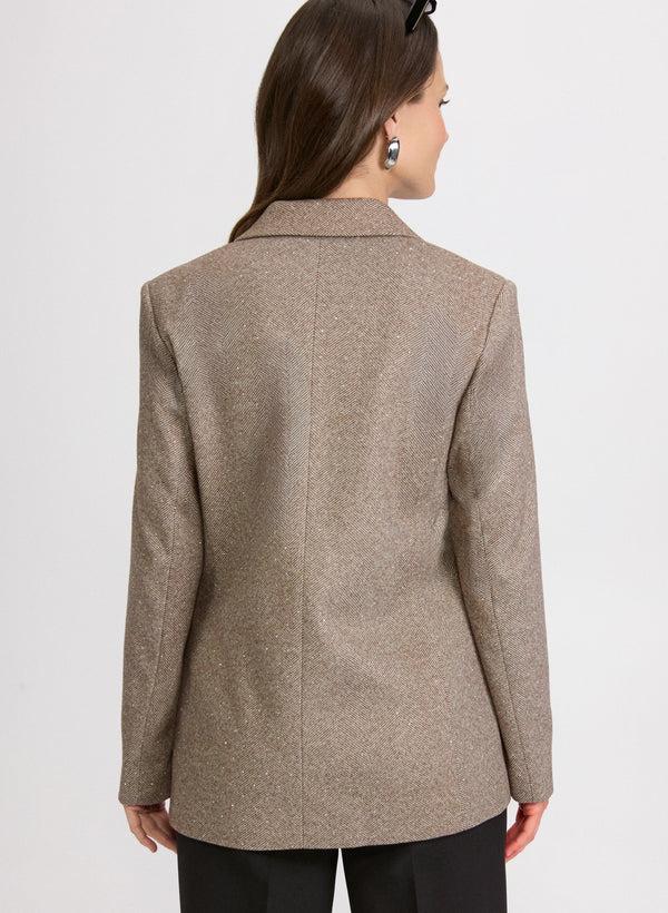 Laura Embellished Herringbone Blazer