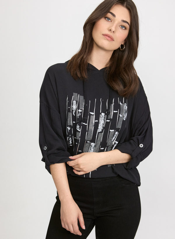 laura Embellished Hooded Top