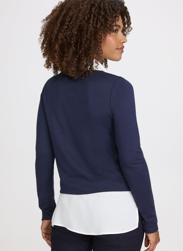 Laura Embellished Illusion Blouse