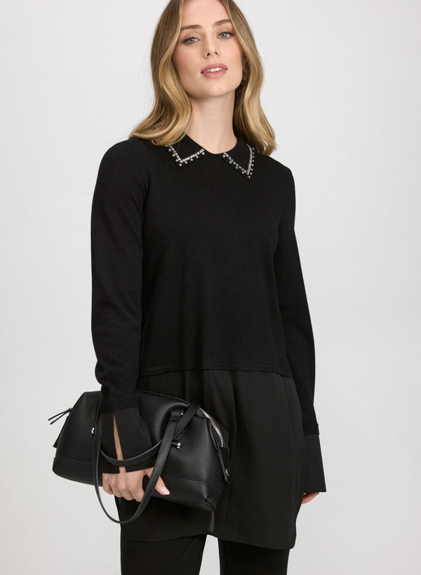 laura Embellished Layered Sweater