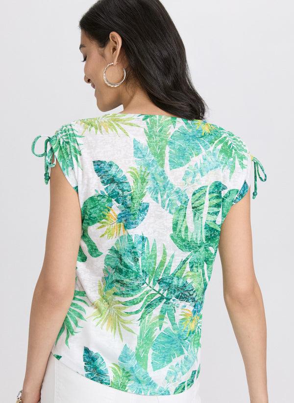 Laura Embellished Palm Print T-Shirt