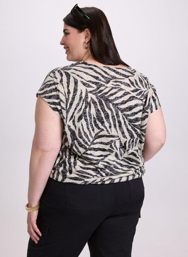 Laura Embellished Palm Print T-Shirt