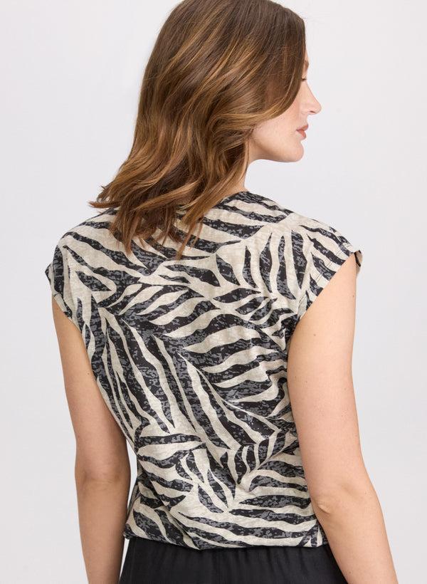 Laura Embellished Palm Print T-Shirt