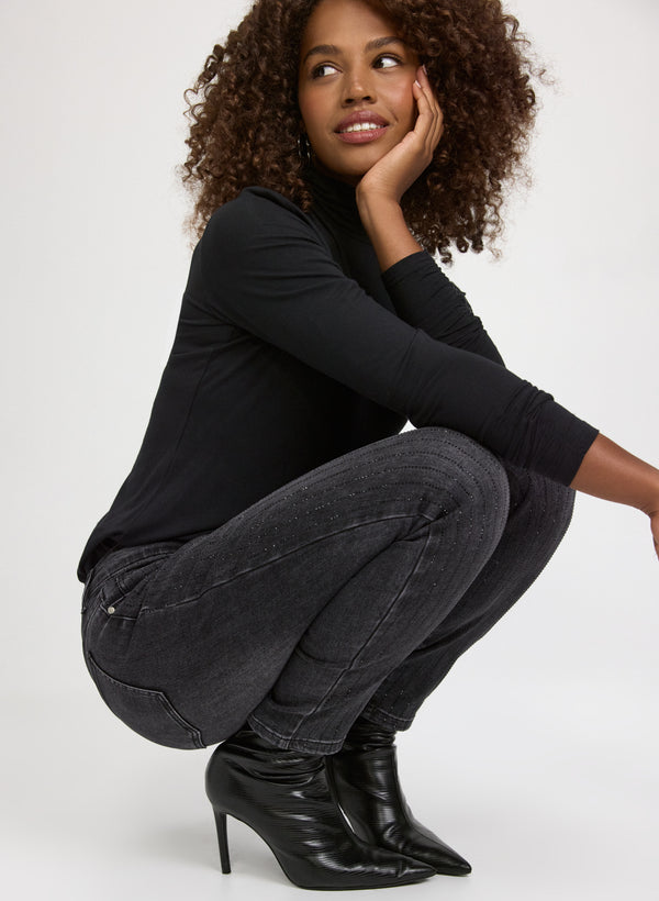 Laura Embellished Pinstripe Jeans