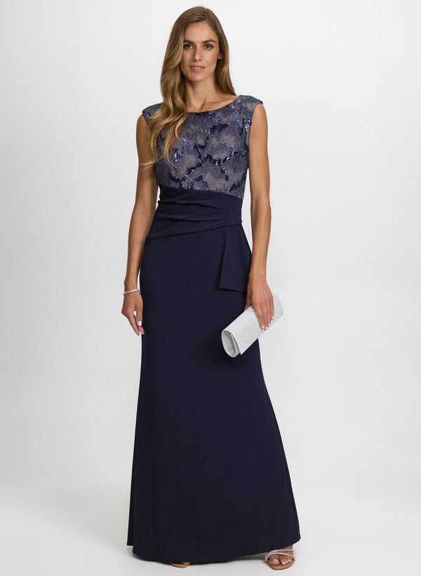 laura Embellished Ruched Waist Dress