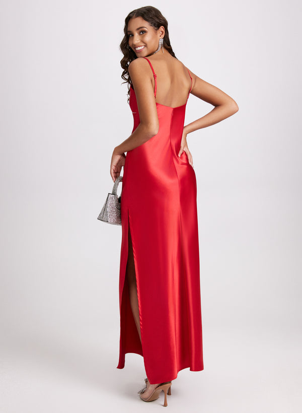 Laura Embellished Satin Slip Dress