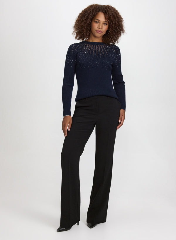 Laura Embellished Sheer Detail Sweater