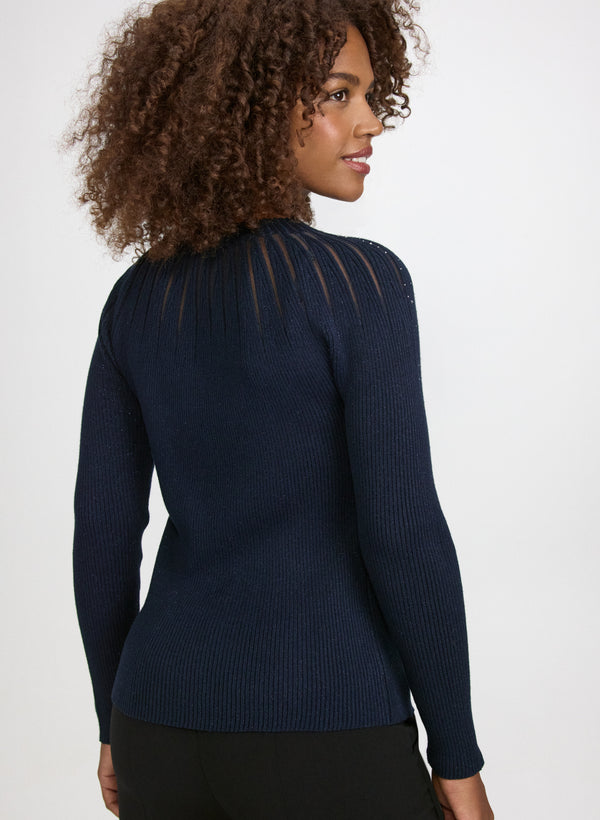 Laura Embellished Sheer Detail Sweater