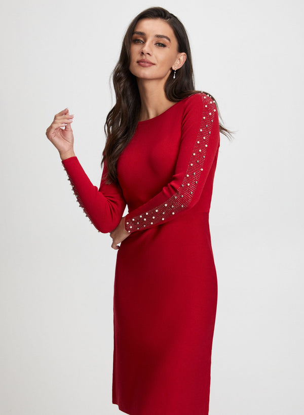 Laura Embellished Sleeve Sweater Dress