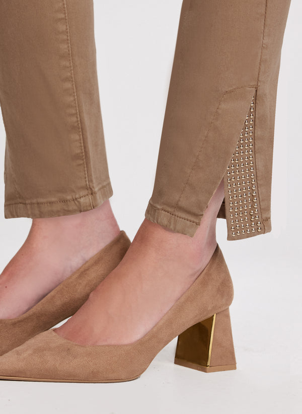 Laura Embellished Slit Hem Jeans