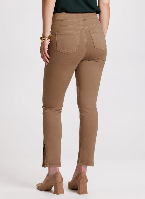 Laura Embellished Slit Hem Jeans