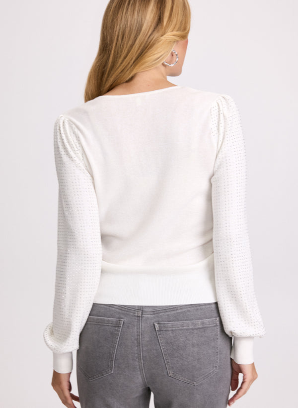 Laura Embellished V-Neck Sweater