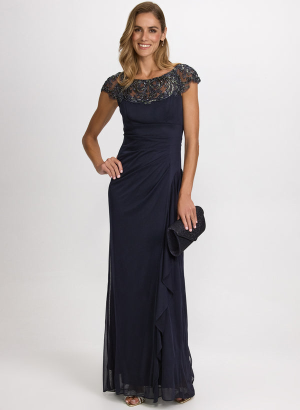 laura Embellished Yoke Dress