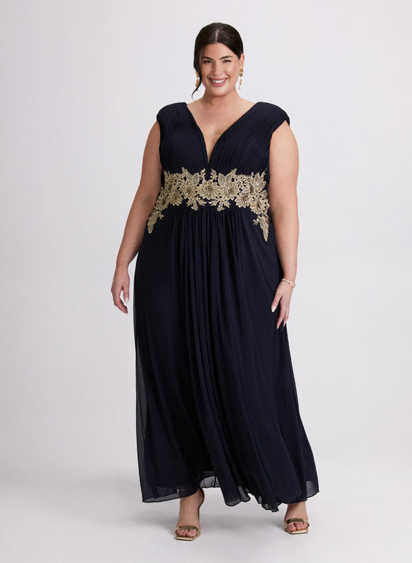 laura Embroidered Appliqué Dress