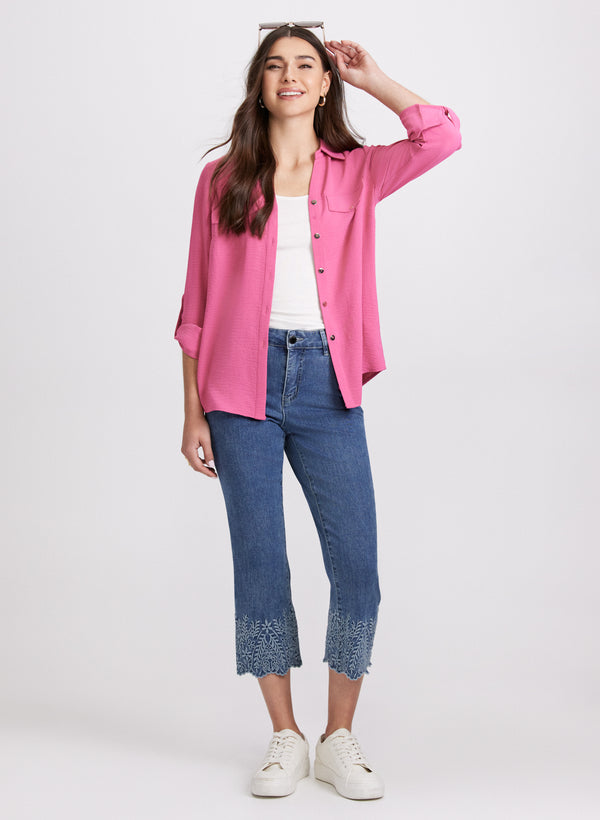 Laura Embroidered Capri Jeans