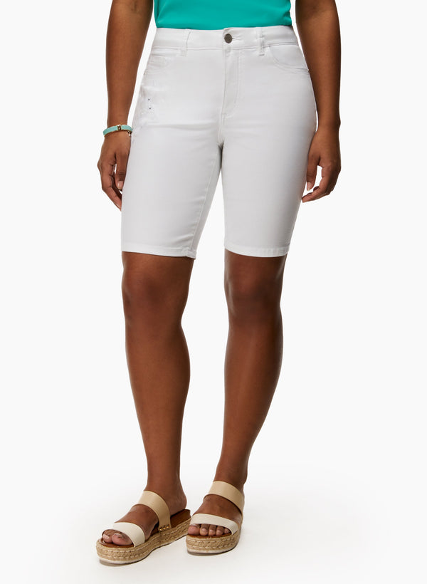 laura Embroidered Denim Shorts