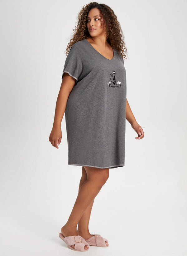 Laura Embroidered Graphic Nightshirt