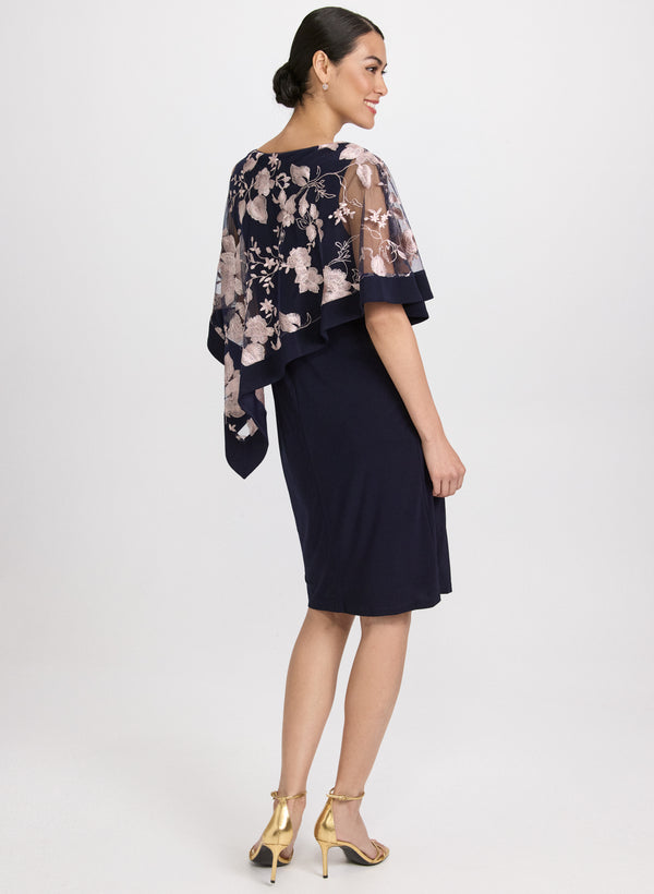 Laura Embroidered Poncho & Jersey Dress