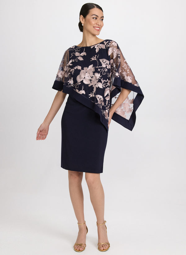 Laura Embroidered Poncho & Jersey Dress