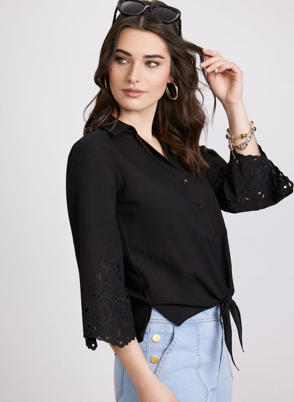 laura Embroidered Sleeve Blouse