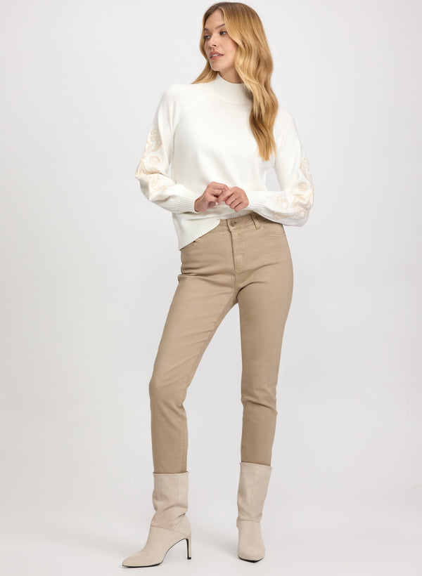 Laura Embroidered Sleeve Sweater