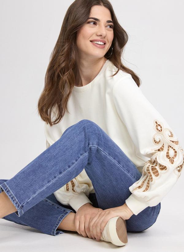 Laura Embroidered Sleeve Top