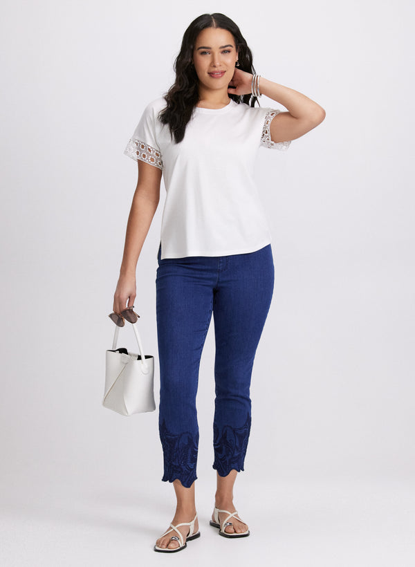 Laura Embroidered Slim-Leg Jeans