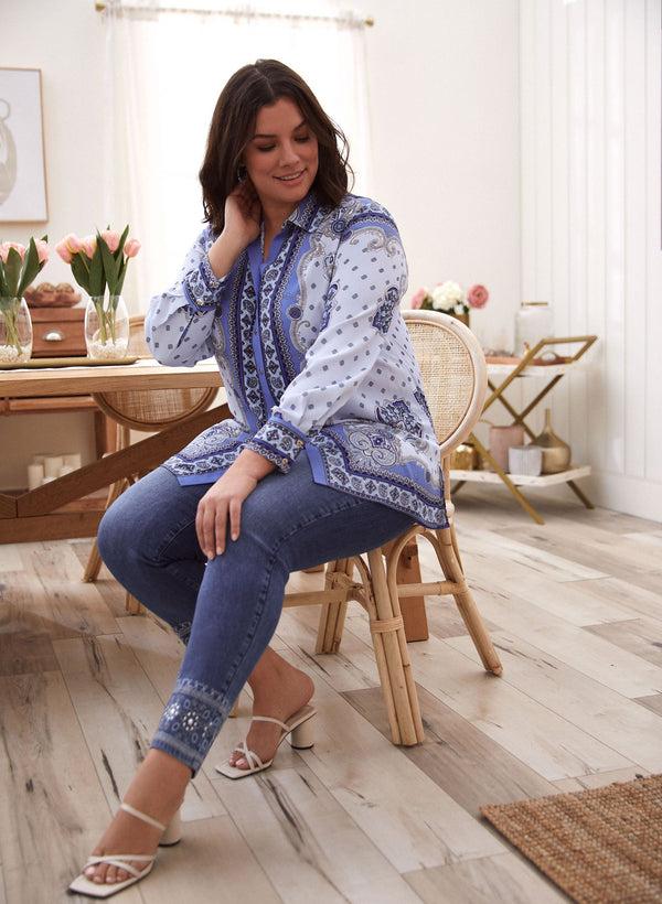 Laura Embroidered Straight Leg Jeans