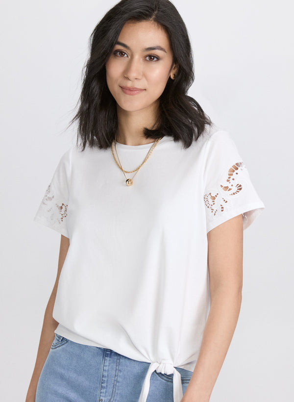 laura Embroidered Stretch-Cotton T-Shirt
