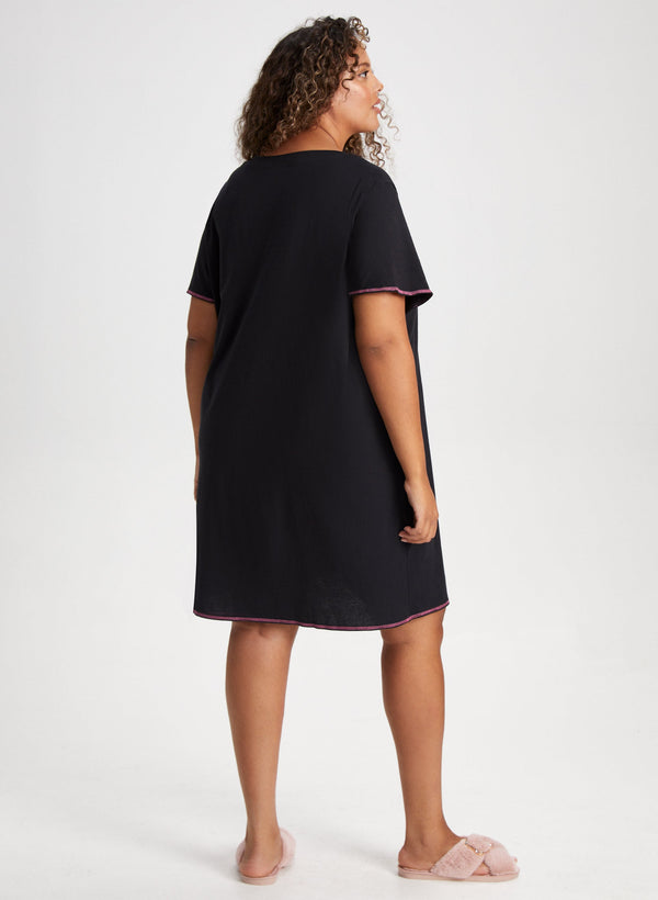 Laura Embroidered Text Nightshirt