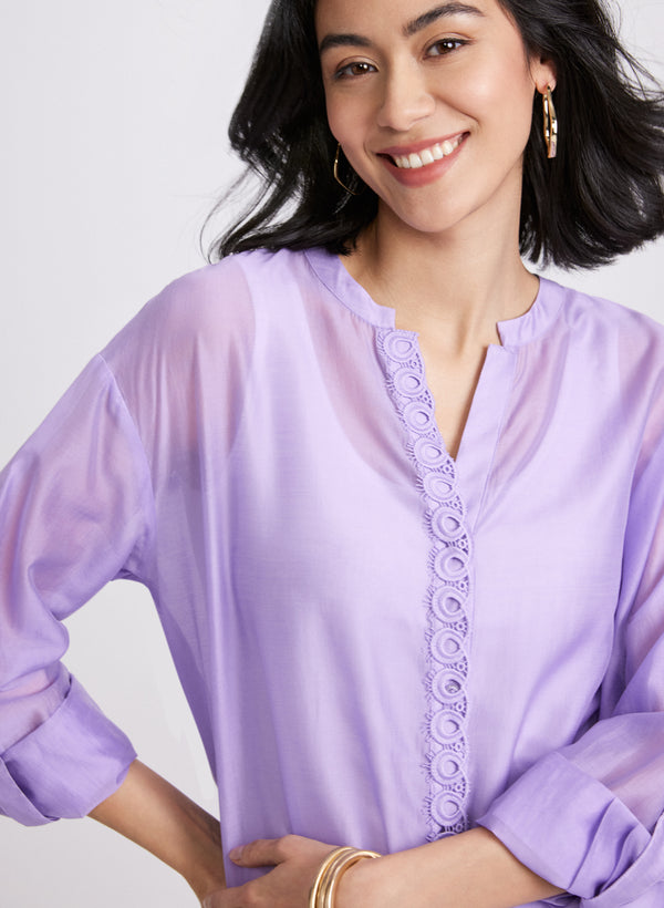 Laura Embroidered Trim Blouse